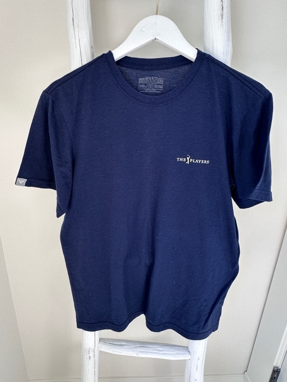 Levelwear “The Players” Golf Navy Short Sleeve Logo Tee Shirt Size